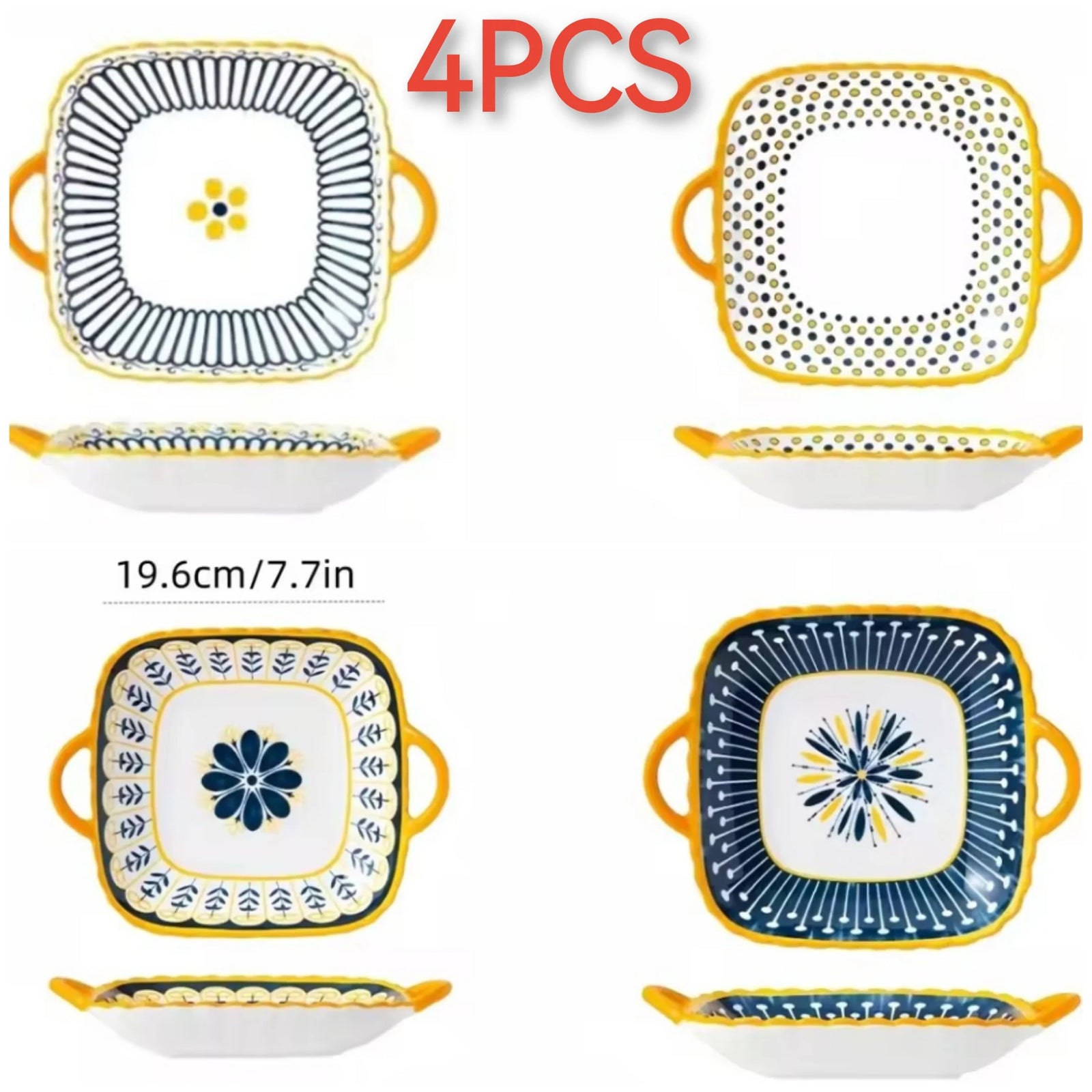 Assiettes en Céramique Japonaises Motif en Relief 8 Pouces