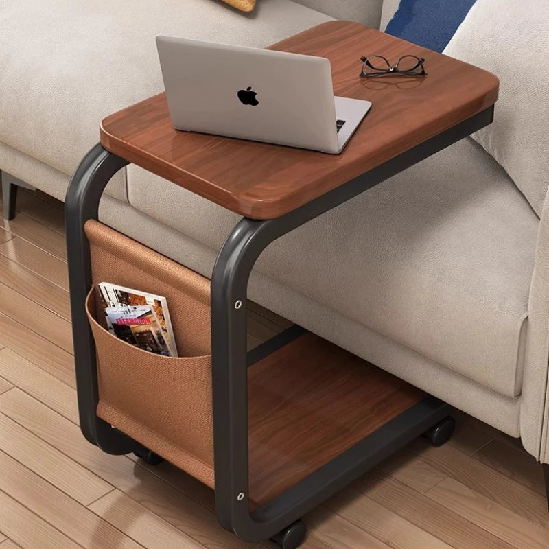 Table d'Appoint Mobile Ajustable en Métal - Design Moderne