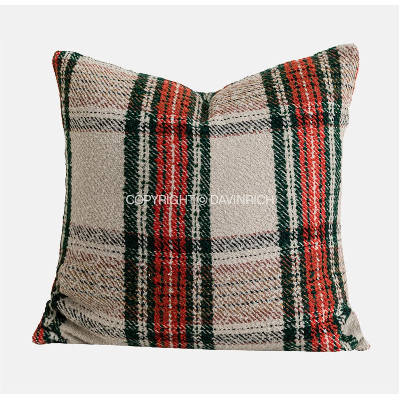 Housse de Coussin Velours Tissage Panier Luxe