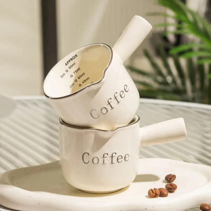 Pichet Doseur Céramique pour Espresso 90ml Bec Verseur
