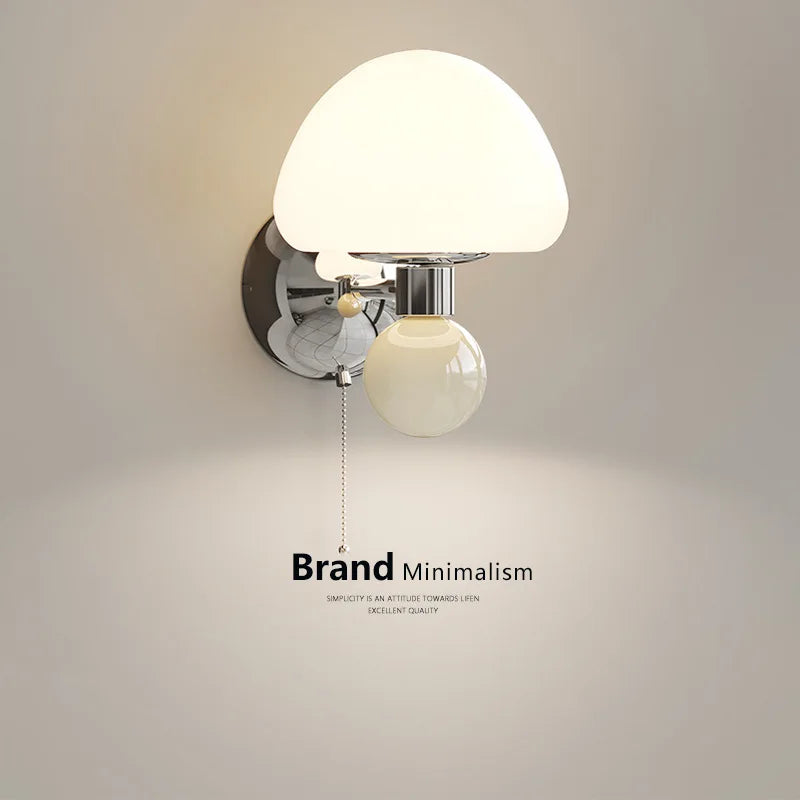 Applique Murale LED Champignon Crème à Tirette Enfant