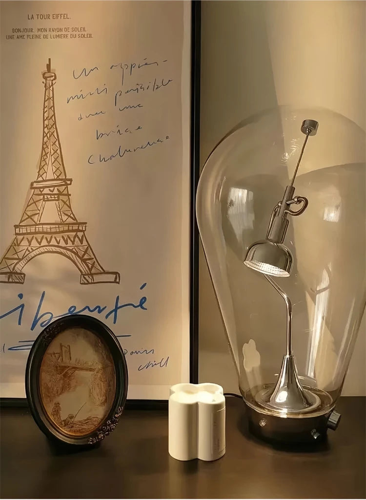 Lampe de Bureau Verre Italienne Vintage Rotative Dimmable