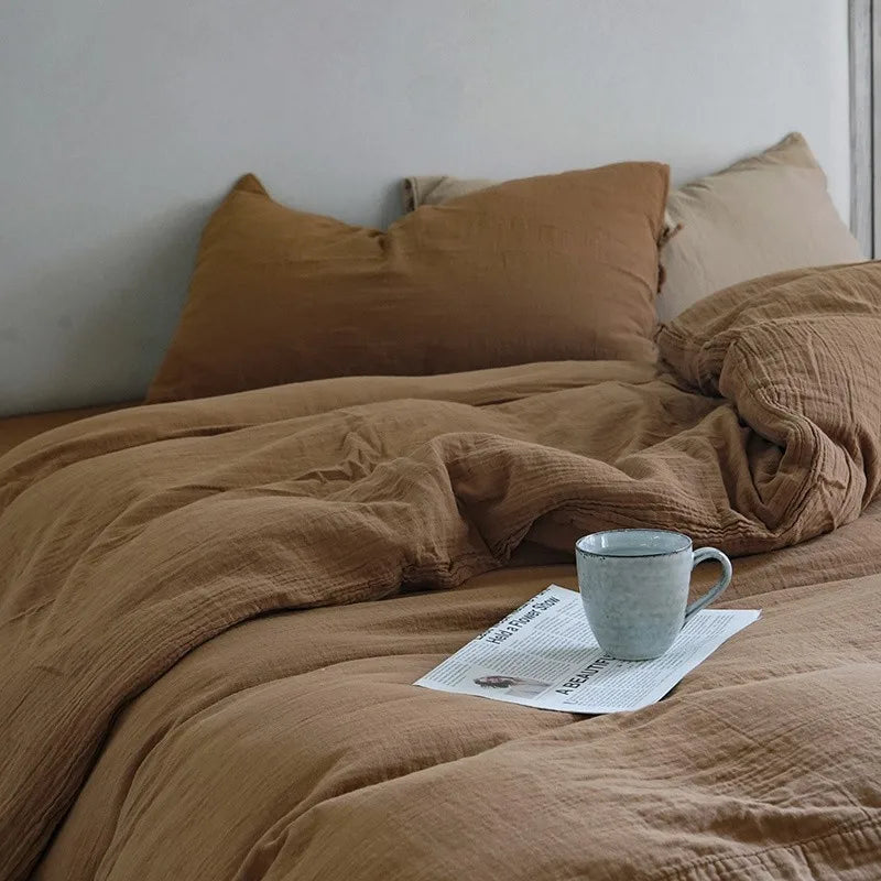 Parure de Lit en Gaze de Coton 3 Pièces