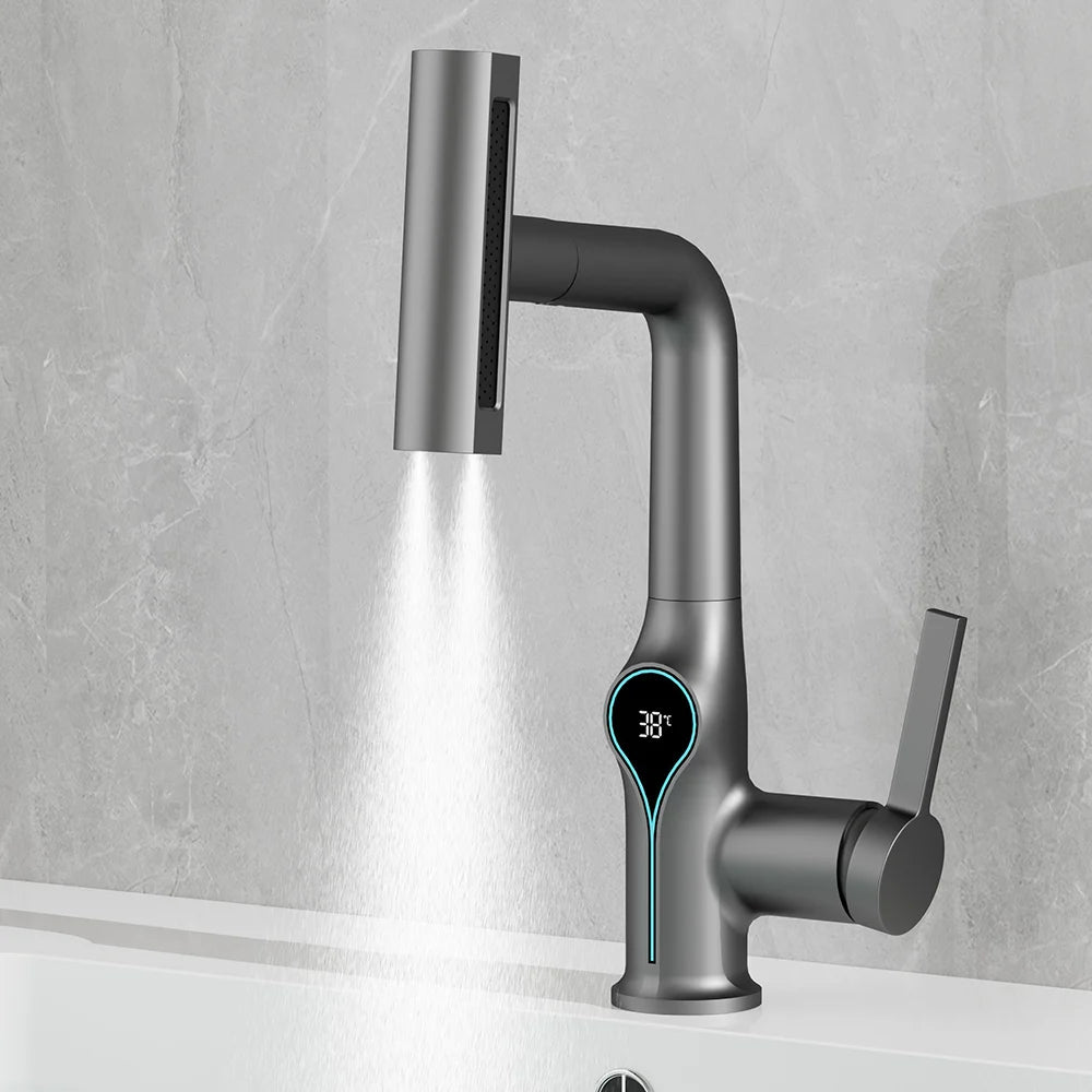 Robinet de Lavabo Cascade Écran Digital Élévateur