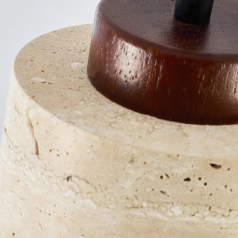 Suspension Chevet Pierre Jaune Style Wabi-Sabi Design