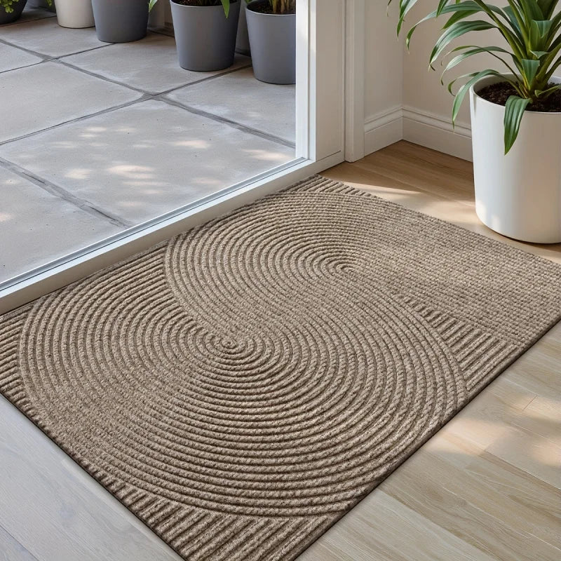 Tapis Minimaliste Rond Texturé - Beige