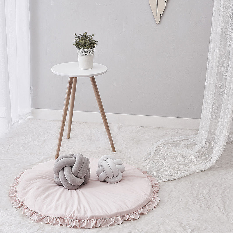 Tapis d'Éveil Rond Dentelle en Coton
