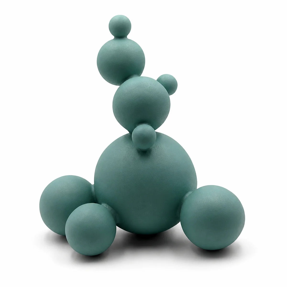 Abstract Sphere Sculpture – Teal Resin Statue