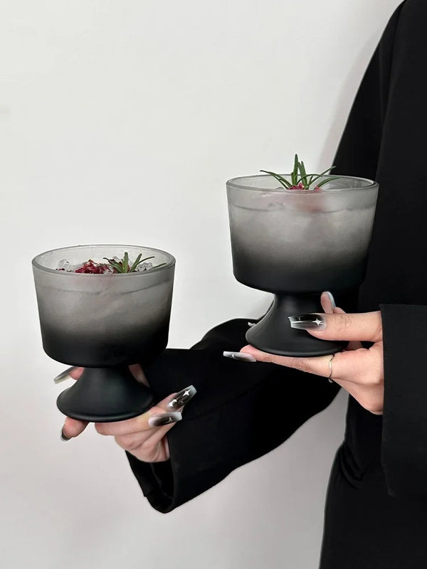 Frosted Dessert Glass – Gradient Black