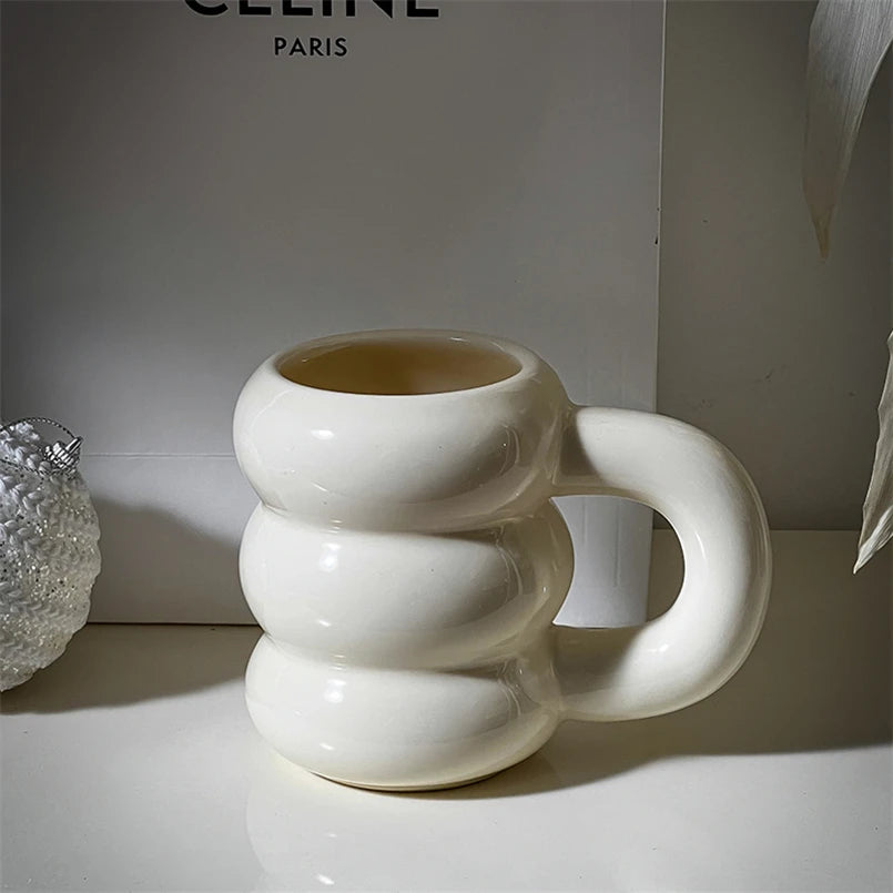 Tasse Beignet Mignonne en Céramique Style Nordique