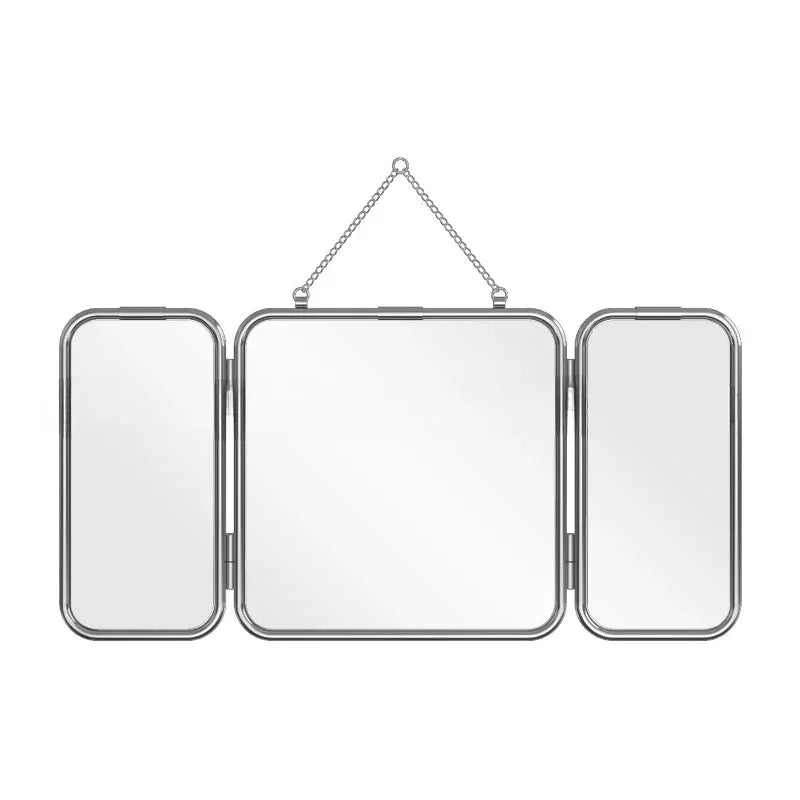Miroir Trifold Carré Métal Style Minimaliste