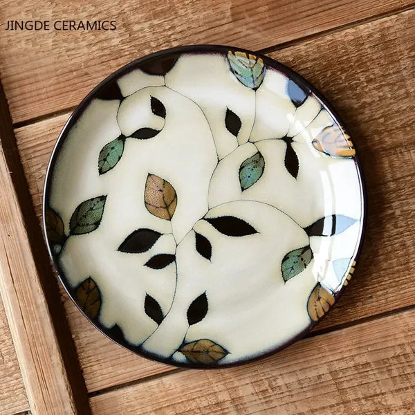 Assiette en Céramique Peinte à la Main Motif Fleurs