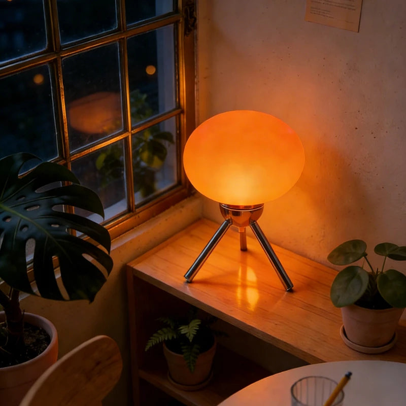 Lampe de Table Champignon en Verre - Style Bauhaus