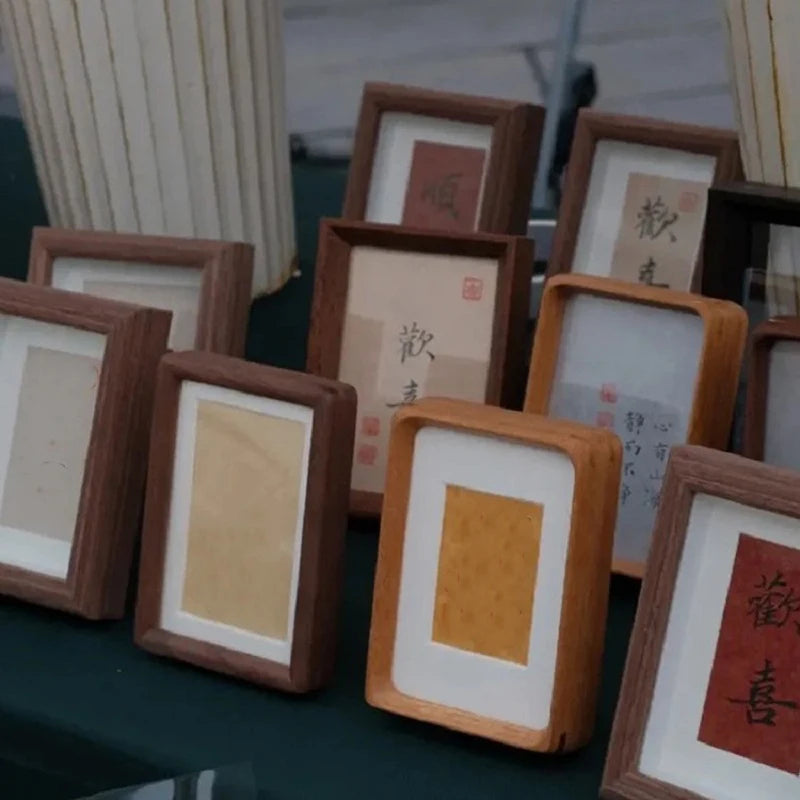 Cadre Photo en Bois de Noyer - Coins Arrondis Élégants