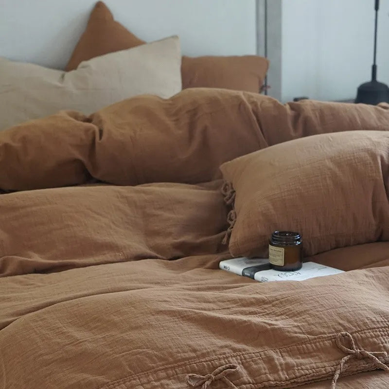 Parure de Lit en Gaze de Coton 3 Pièces