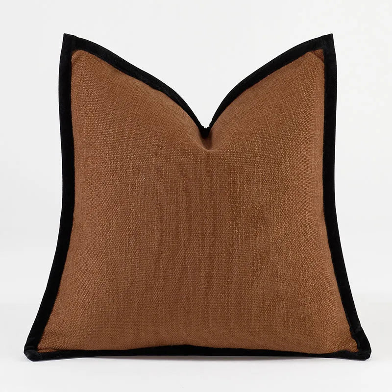 Housse de Coussin Jacquard Géométrique Gris Avoine Luxe Minimaliste