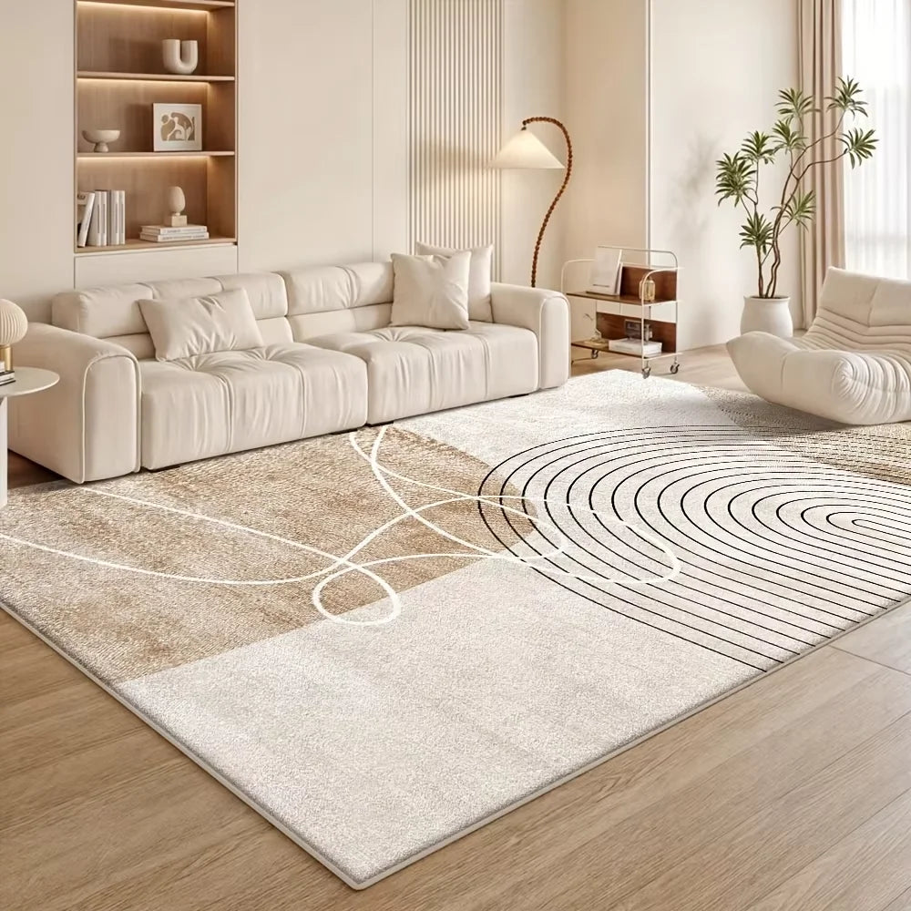 Tapis Flanelle Moderne Léger Luxe Antidérapant Lavable