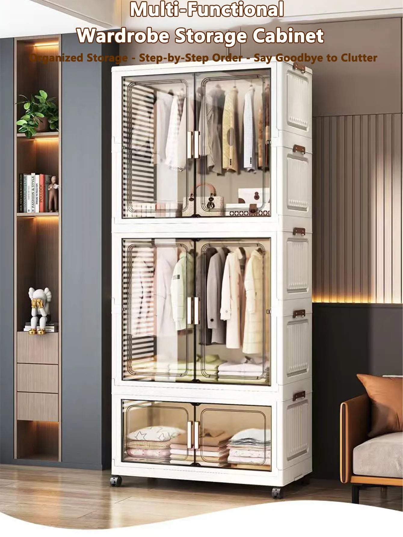 Meuble de Rangement Multi-Niveaux Sans Montage