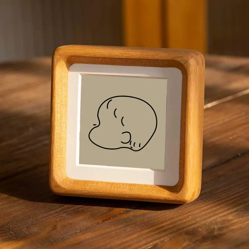 Cadre Souvenir Bébé en Bois - Cheveux et Cordon Ombilical