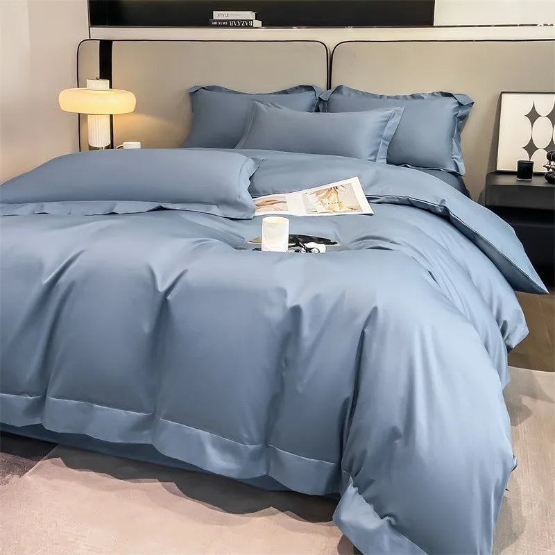 Parure de Lit Coton Égyptien 1000TC Ultra Douce 4 Pièces