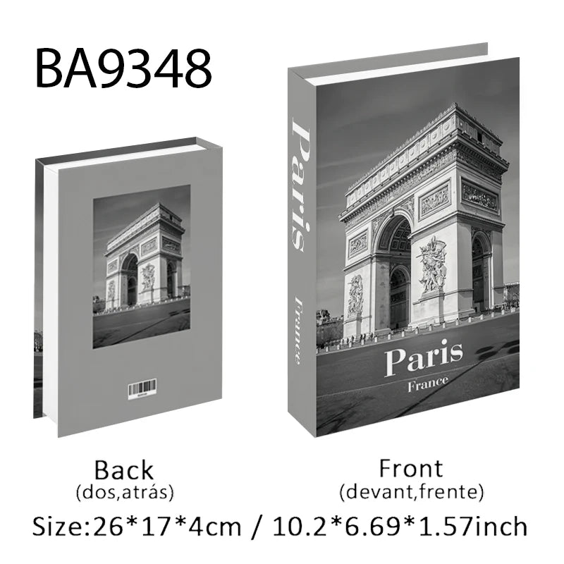 Boîte de Rangement Livre Factice Abstrait Style Paris