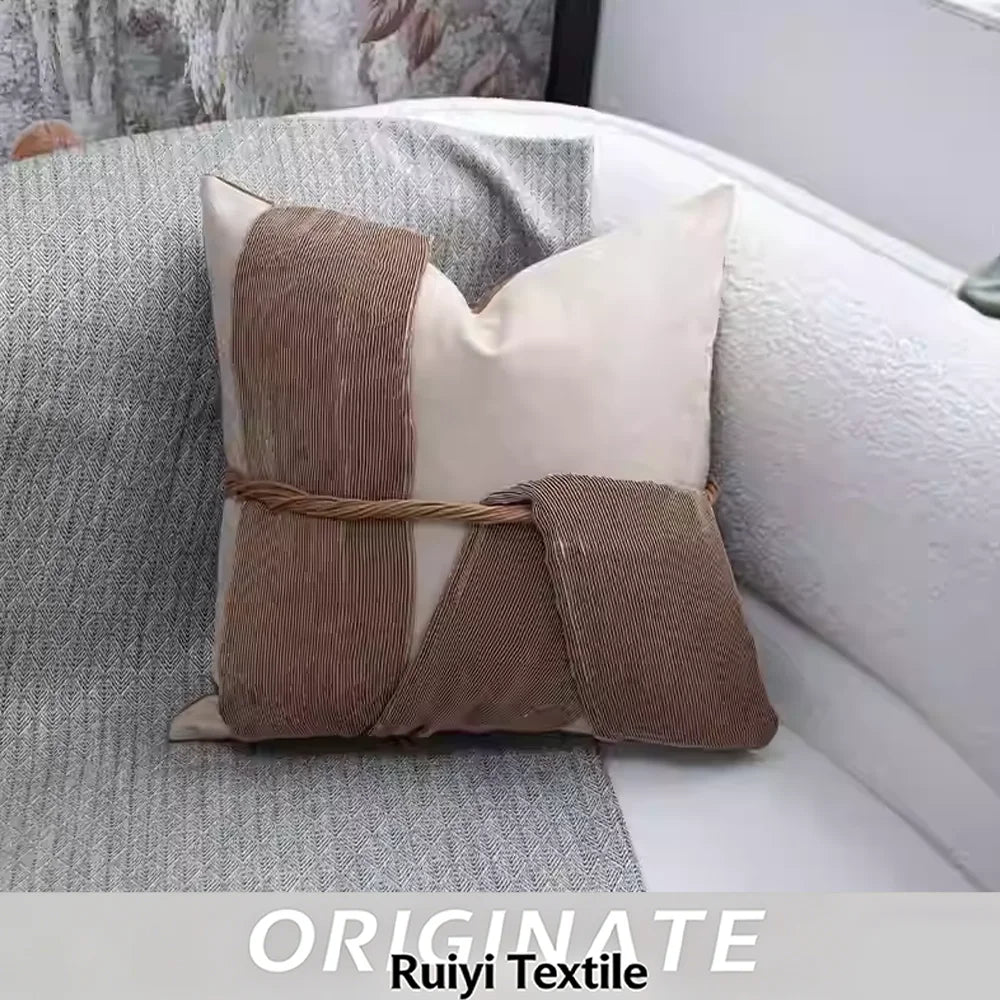 Housse de Coussin Latte Style Français Léger Luxe