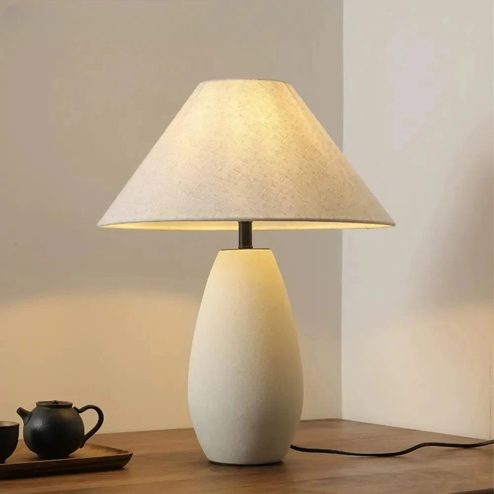Lampe de Table Céramique Style Japonais - Télécommande