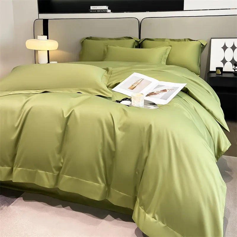 Parure de Lit Coton Égyptien 1000TC Ultra Douce 4 Pièces