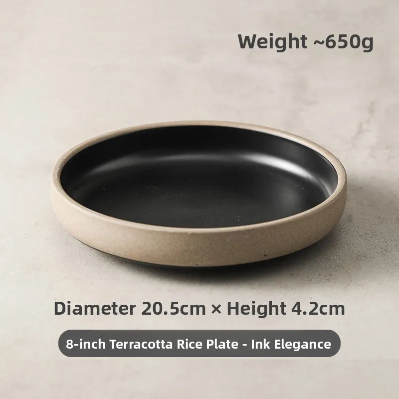 Japanese Deep Plate – Rustic Ceramic Dish