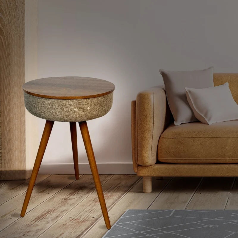 Table Basse Connectée - Chargeur Sans Fil et Enceinte Bluetooth