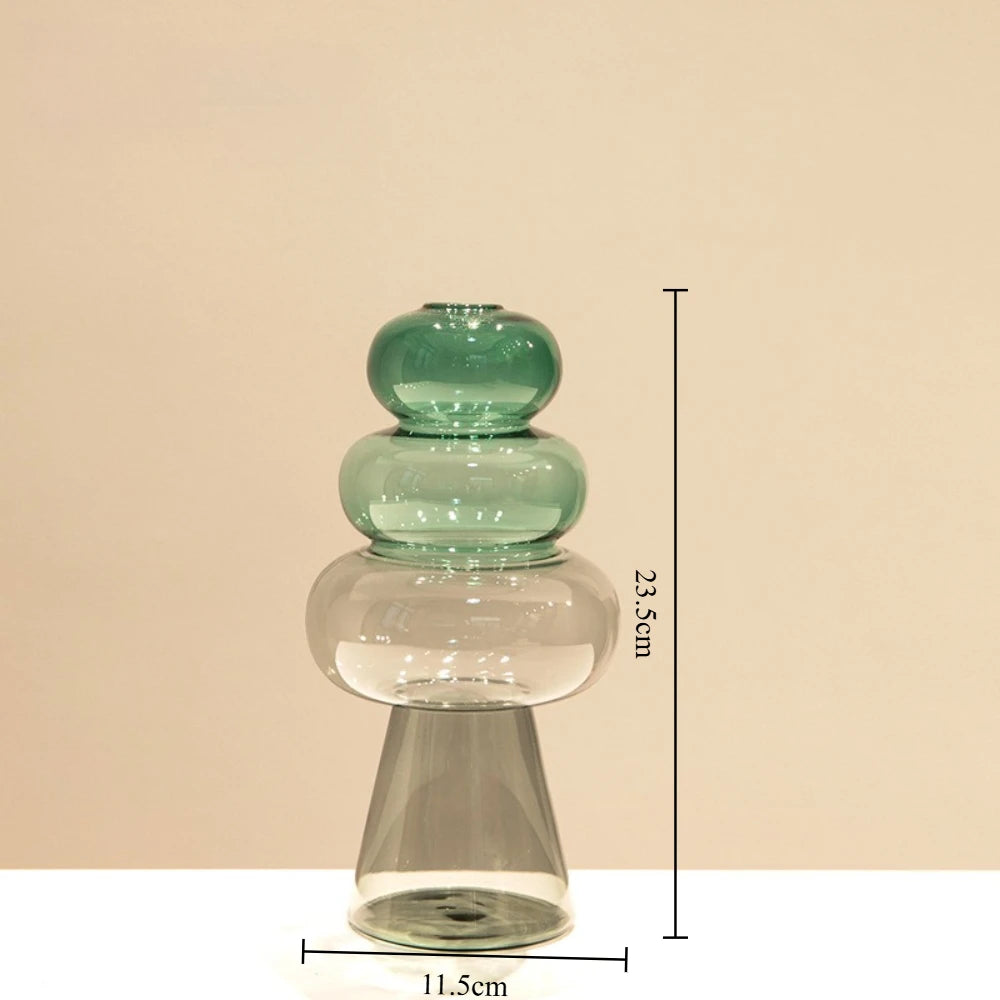 Vase en Verre Coloré Double Paroi - Culture Hydroponique