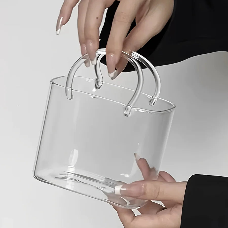 Verre Forme Sac à Main avec Paille Optionnelle