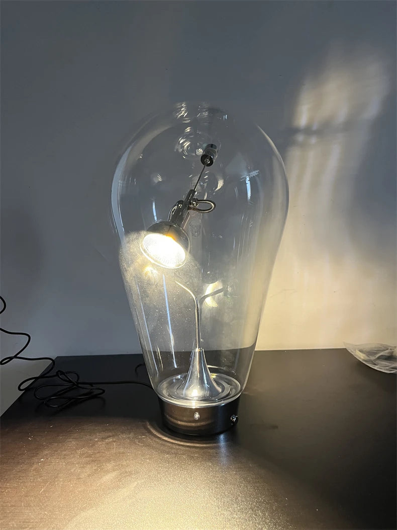 Lampe de Bureau Verre Italienne Vintage Rotative Dimmable