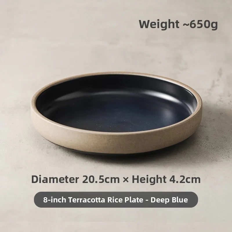 Japanese Deep Plate – Rustic Ceramic Dish