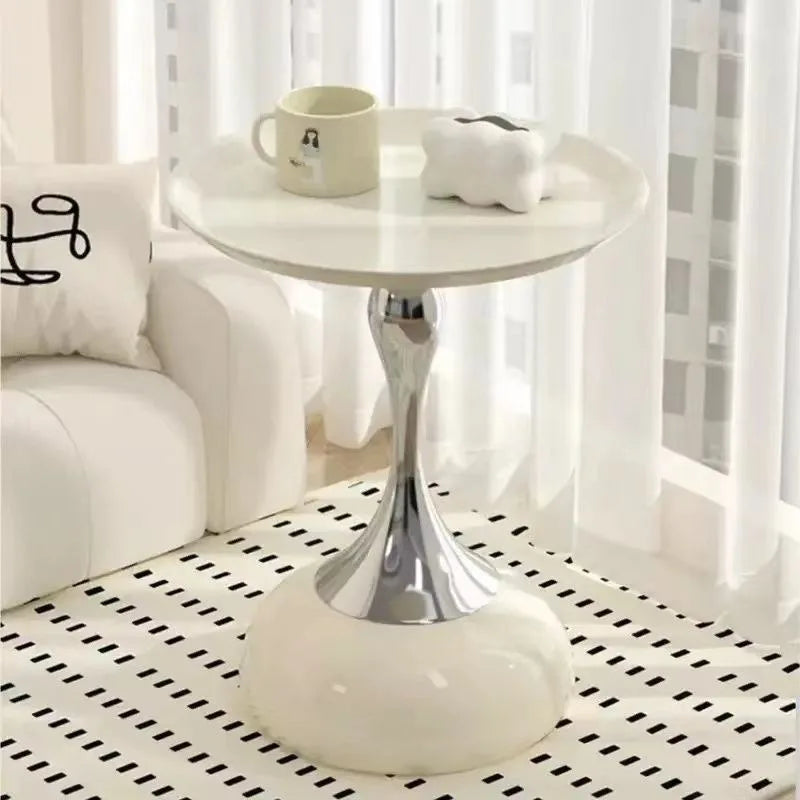Table d'Appoint Ronde en Métal - Style Fer Forgé