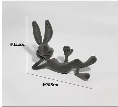 Statuette Lapin Résine Bleu Klein Design Moderne