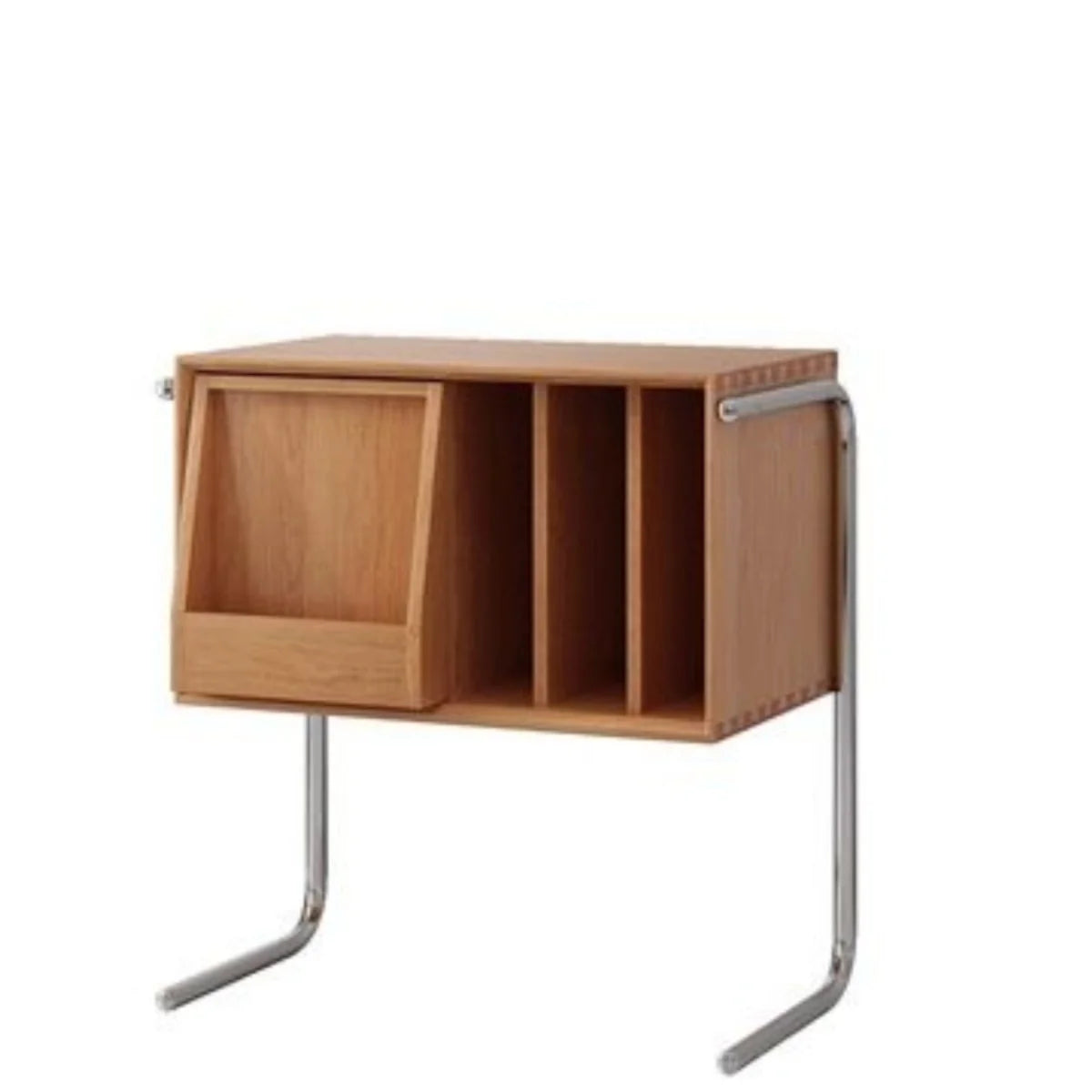 Table d'Appoint Bois Massif - Meuble de Rangement Vintage