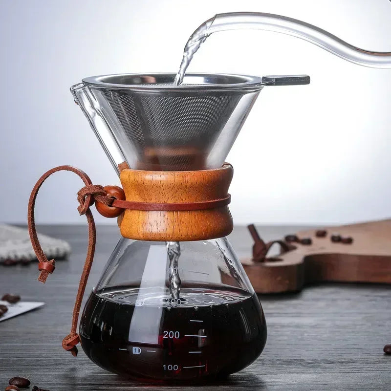 Verseuse à Café Filtre en Verre avec Filtre Inox