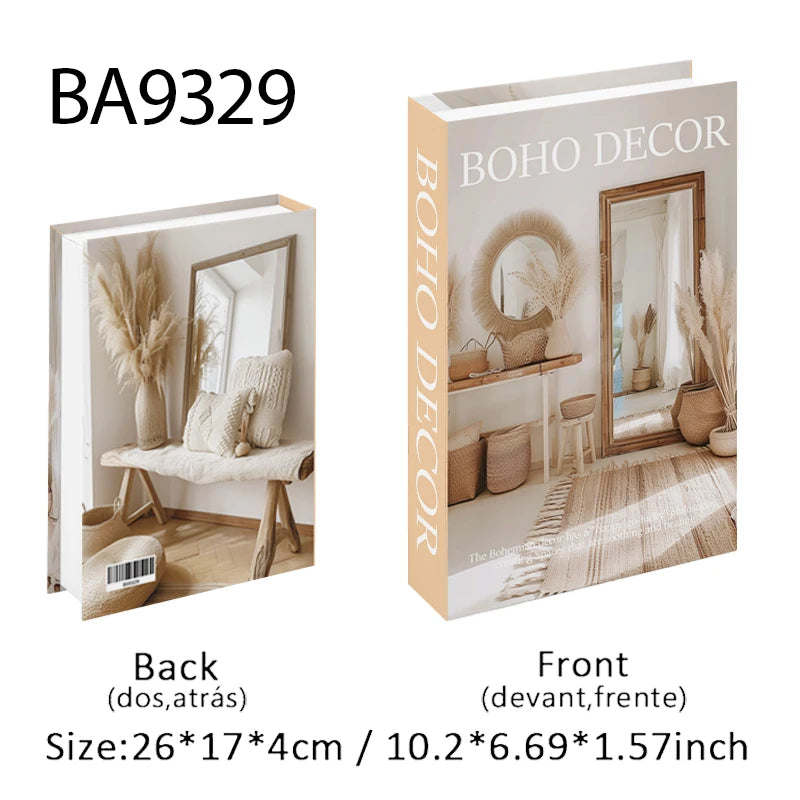 Faux Livres Décoratifs Boîte de Rangement Style Boho