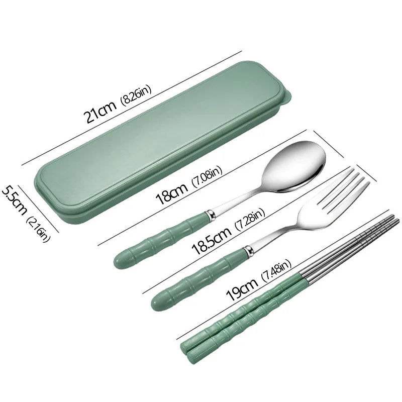 Kit de Couverts de Voyage 3 Pièces avec Étui