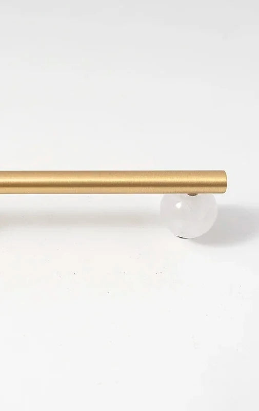 Poignée de Meuble Marbre Naturel et Laiton Style Nordique Rose
