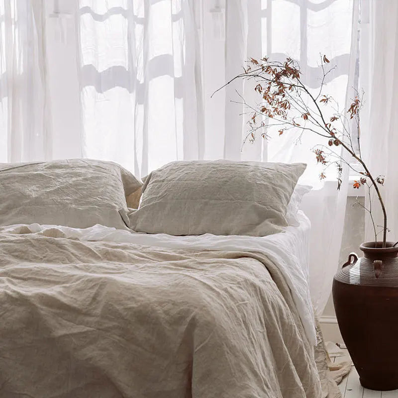 Ensemble de Draps 4 Pièces en Lin Pur - Confort Naturel