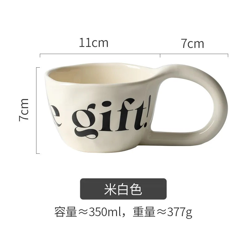 Ceramic Letter Mug – Creative Coffee Cup