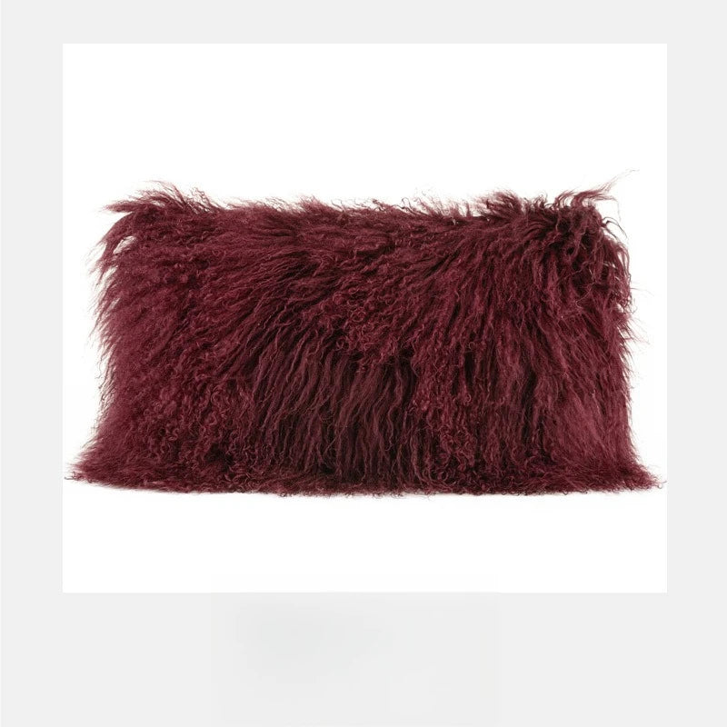 Housse de Coussin Luxe Bordeaux et Noir Bicolore