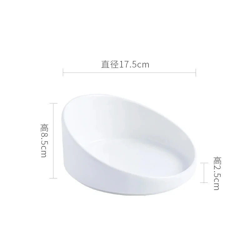 Assiette en Céramique Blanche pour Salade et Dim Sum
