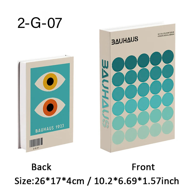 Faux Livres Décoratifs Boîte de Rangement Style Bauhaus