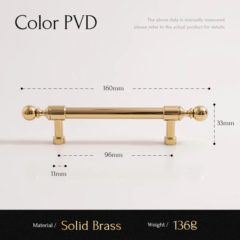 Brass Cabinet Handle – PVD Gold Finish