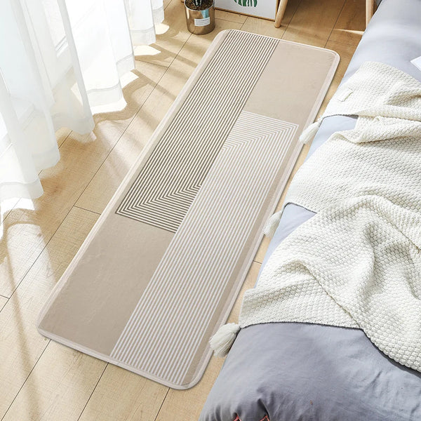 Tapis de Chevet en Peluche - Longue Bande Antidérapante