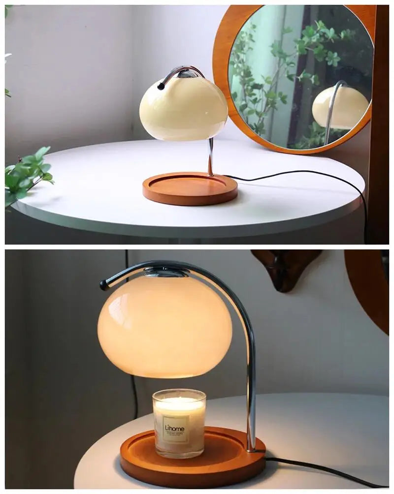 Lampe de Bureau Bougeoir en Verre Style Rétro