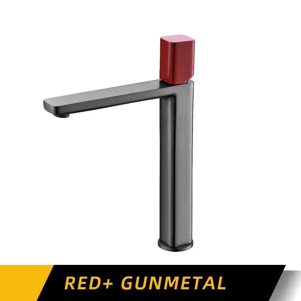 Robinet de Lavabo Carré Gris Anthracite Mitigeur